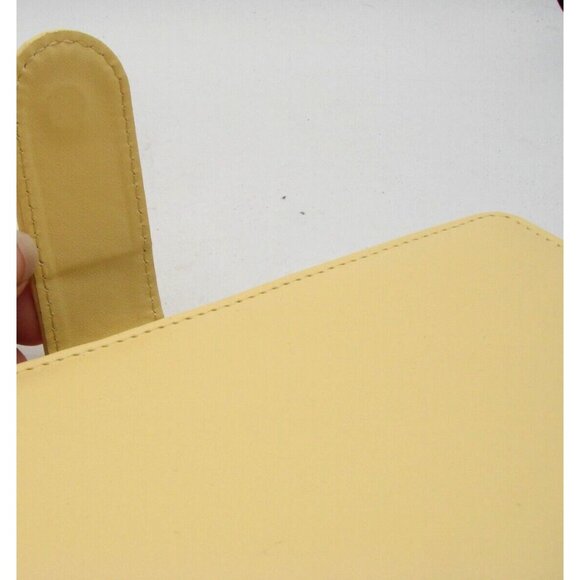Skydue Planner Organizer Pale Yellow Leather 6 Ring Binder Budget Refillable NEW - Picture 7 of 11